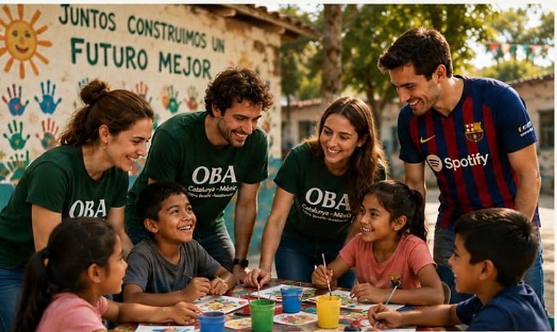 Voluntaris de l'OBA treballant amb infants a Mèxic